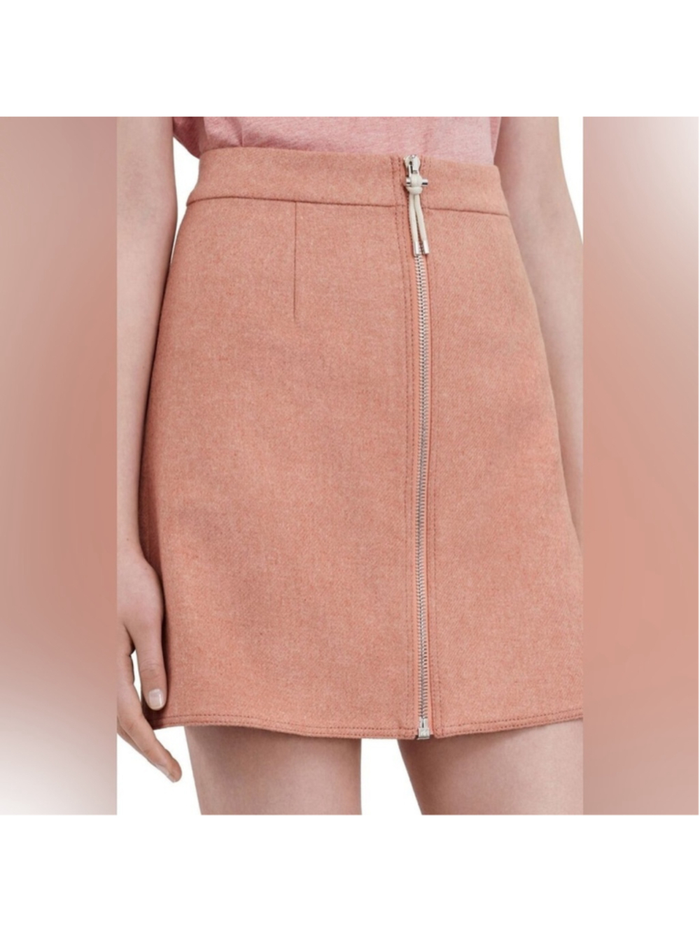 ACNE STUDIOS - Dark Blue Zip Front Prisca Wool PAW16 Skirt - Women's Size 36